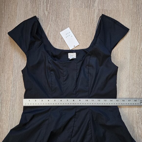A New Day Corset Woven Mini A-Line Cotton Dress Size 4 Square Neck New With Tags - Picture 8 of 17
